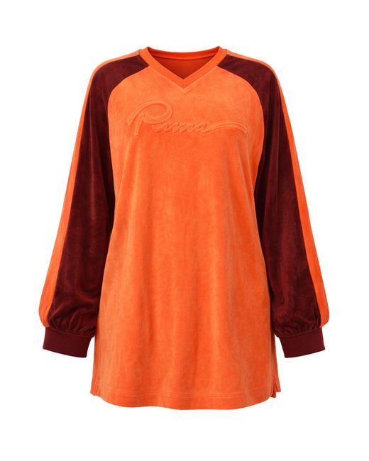 PUMA Orange X Rihanna Fenty Velour Sweater Cotton