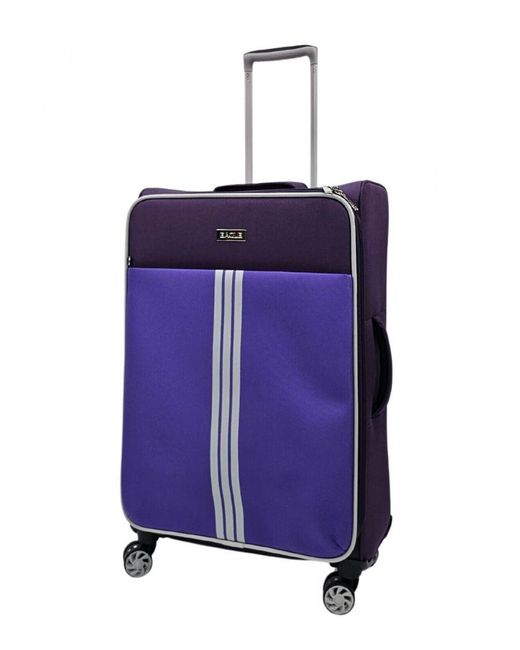 Infinity Leather Purple Lightweight Cabin Suitcases 4 Wheel Luggage Travel Bag