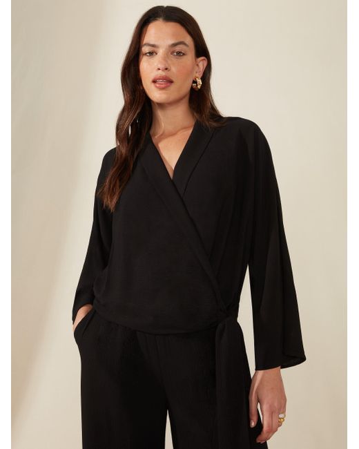 Ro&zo Black Wrap Top