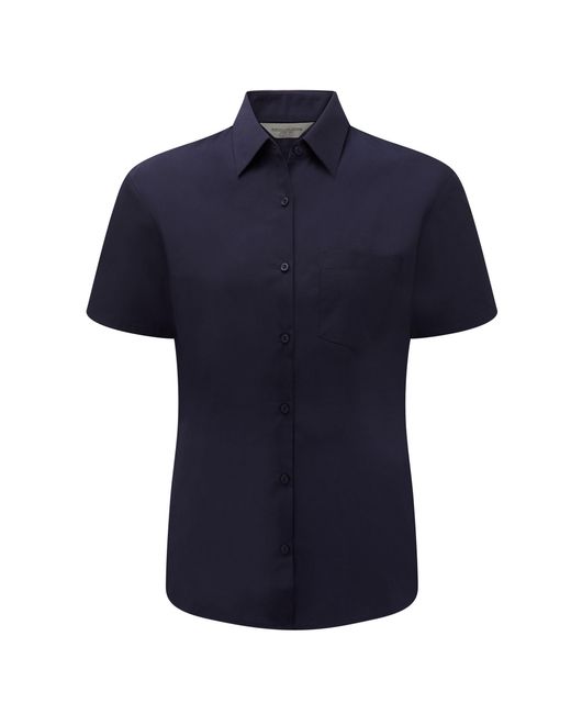 Russell Blue Collection /Ladies Poplin Easy-Care Short-Sleeved Formal Shirt (French)