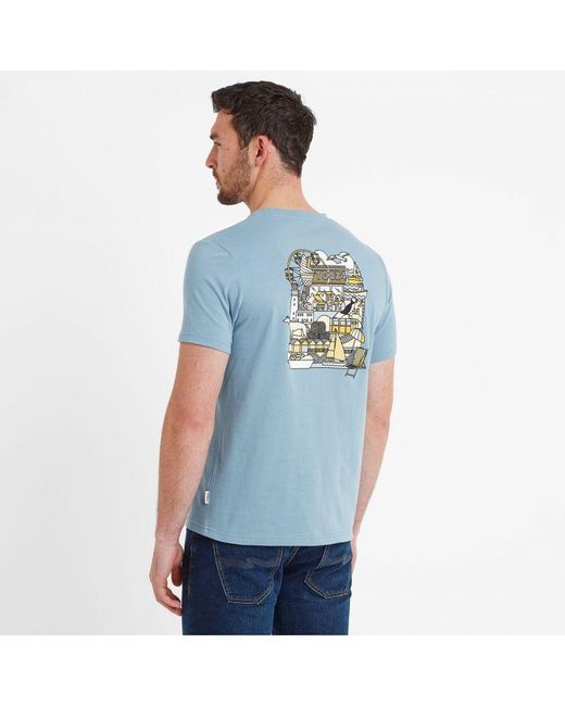 TOG24 Blue Caldbeck T-Shirt Haze Cotton for men