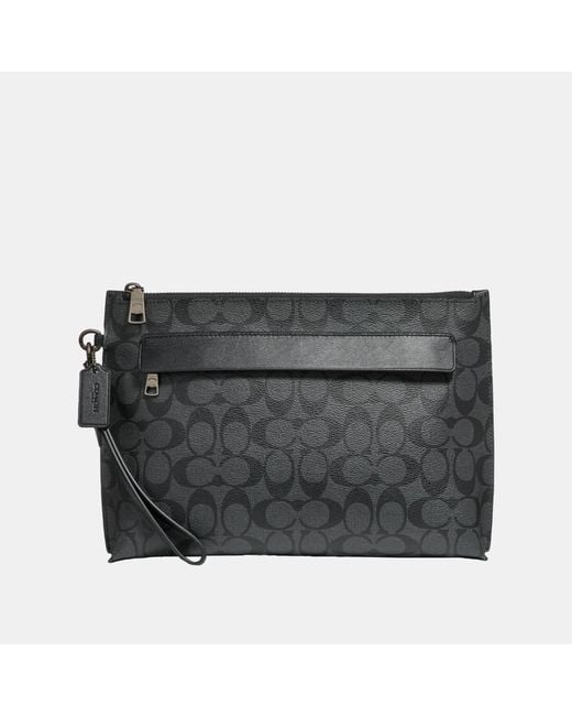 COACH Gray Carry All Pouch for men