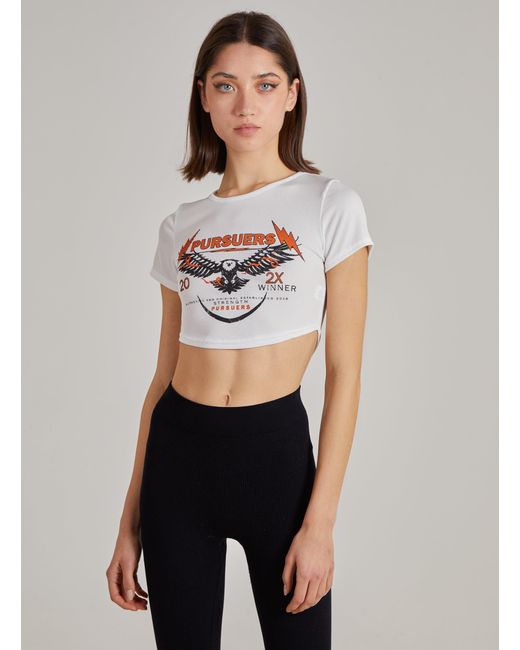 Pink Vanilla Gray Cropped Ribbed Band Tee