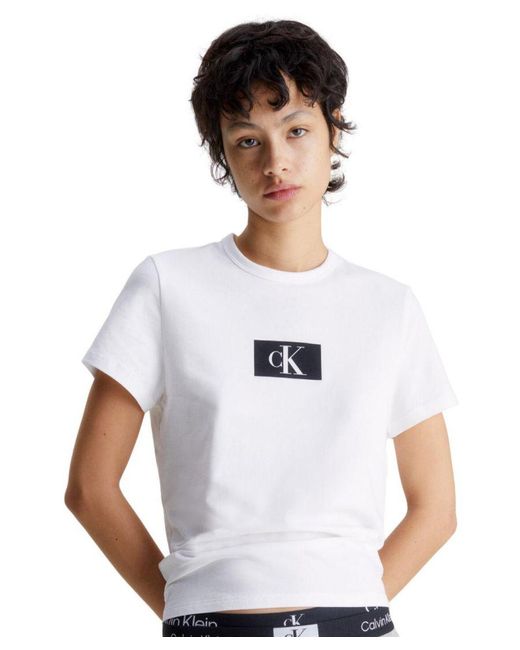 Calvin Klein White 000Qs6945E Ck96 Crew Neck T-Shirt