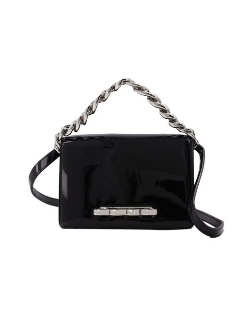 Alexander McQueen Black Four Ring Mini Chain Bag