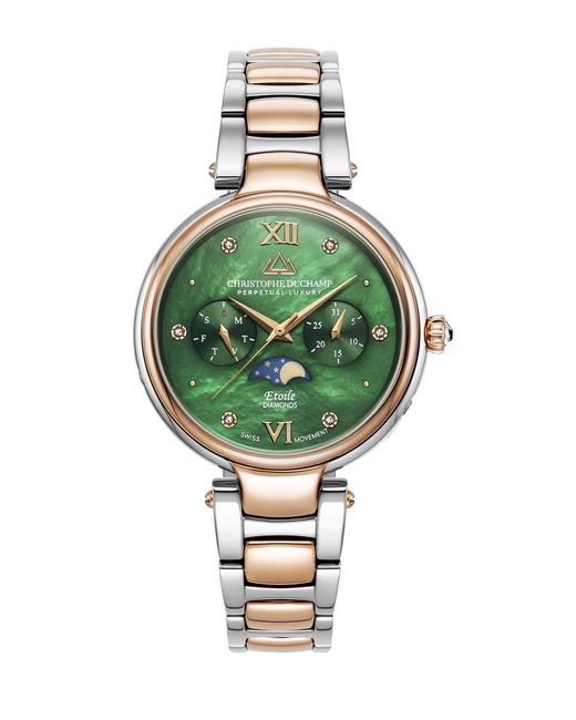 Christophe Duchamp Green Mother Of Pearl Dial Etoile Watch 36Mm