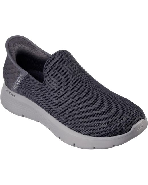 Skechers Blue Go Walk Flex No Hands 216491-Dkgy Dark Slip On Shoes for men