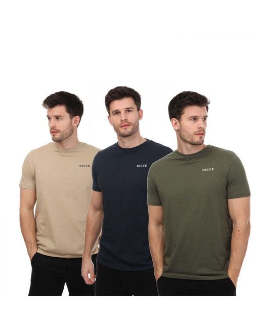 Nicce London Multicolor Flint 3 Pack T-Shirt for men