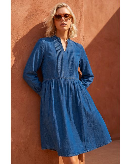 Roman Blue Petite Denim Tunic Dress