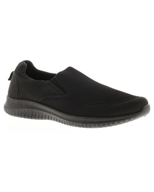Wynsors Black Casual Trainers Ian Slip On Textile for men