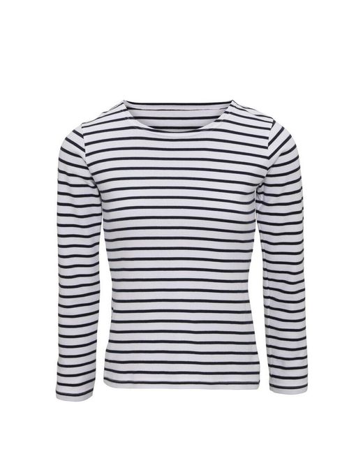 Asquith & Fox Blue Ladies Mariniere Coastal Long Sleeve T-Shirt Cotton
