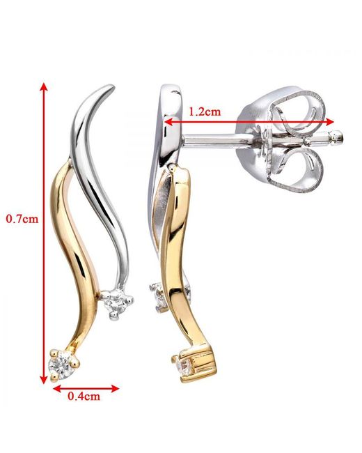 DIAMANT L'ÉTERNEL Metallic Ladies 9Ctyellow And Diamond Drop Earrings