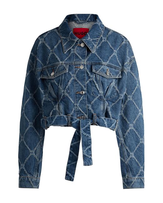 HUGO Blue Cropped Denim Jacket