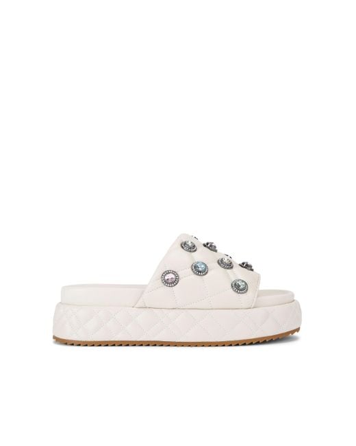 Kurt Geiger White Leather Sm Octavia Flatform Sandals