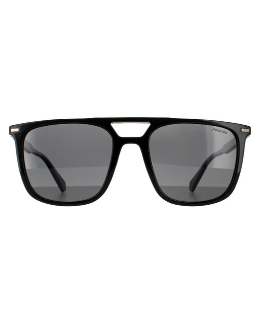 Polaroid Black Rectangle Polarized Sunglasses for men