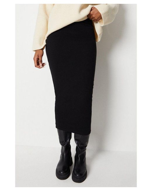 Warehouse White Basic Jersey Midi Skirt