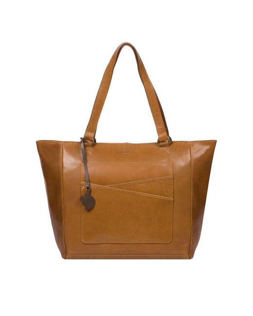Conkca London Brown 'Monique' Dark Leather Tote Bag