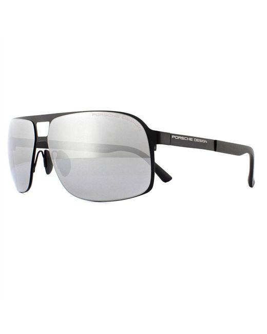 Porsche Design Gray Sunglasses P8579 B Mercury Mirror Metal for men