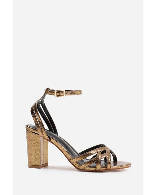 Where's That From White Wheres 'Joella' Wide Fit Mid Block Heel With Cross Over Strap Detailing