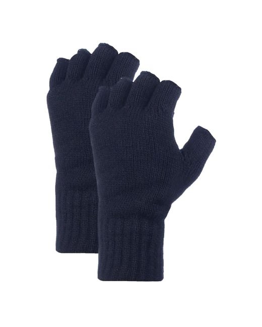 Heat Holders Blue Fingerless Gloves With Thermal Fleece Lining Material for men