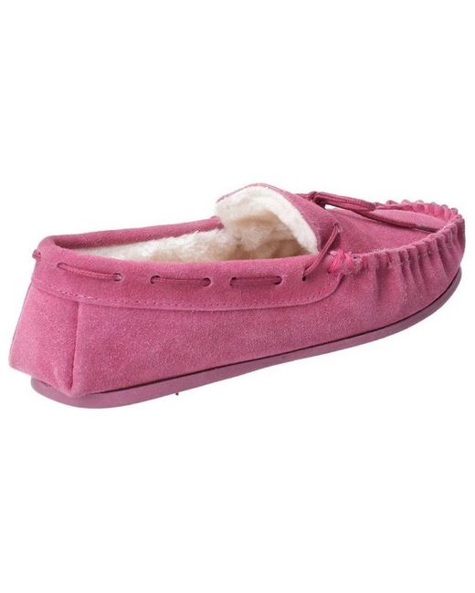 Hush Puppies Allie Slip On Leather Slipper (rose) in het Pink