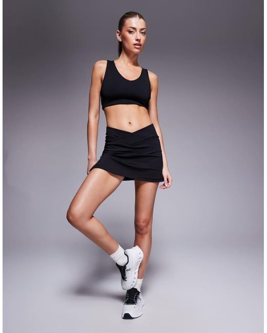 4505 Blue V Neck Racer Back Medium Support Sports Bra
