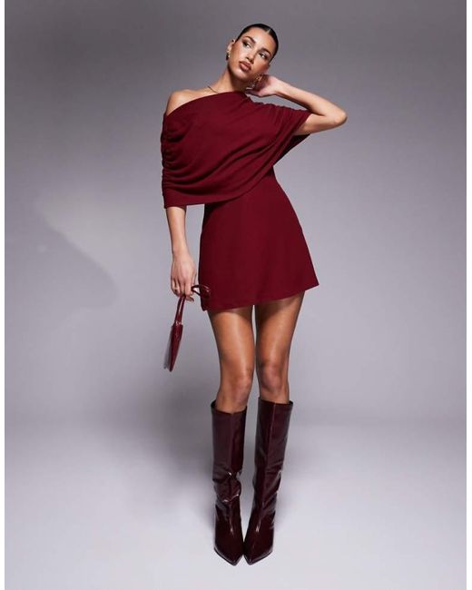 ASOS Purple Cape Overlay Mini Dress