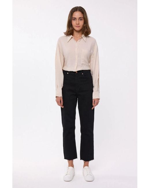 Hiccup Natural Classic Long-Sleeve Shirt With Pocket Detail