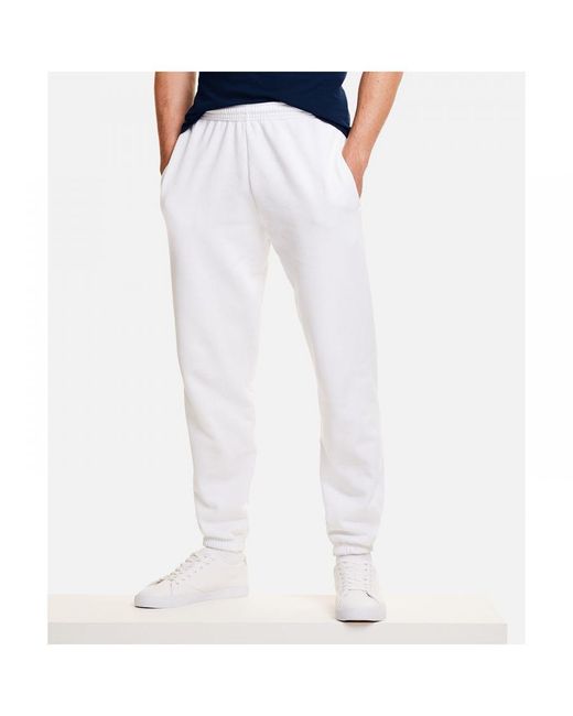 Fruit Of The Loom White Classic 80/20 Jogging Bottoms for men