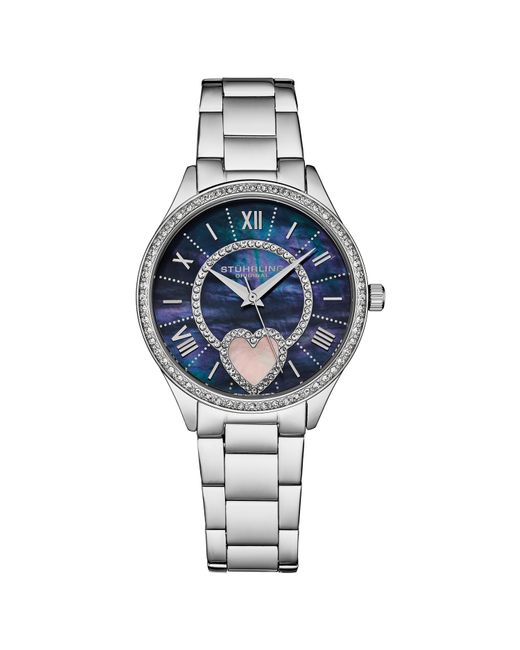 Stuhrling Saylor 38Mm Mother Of Pearl Quartz 4019 Classic in Blue