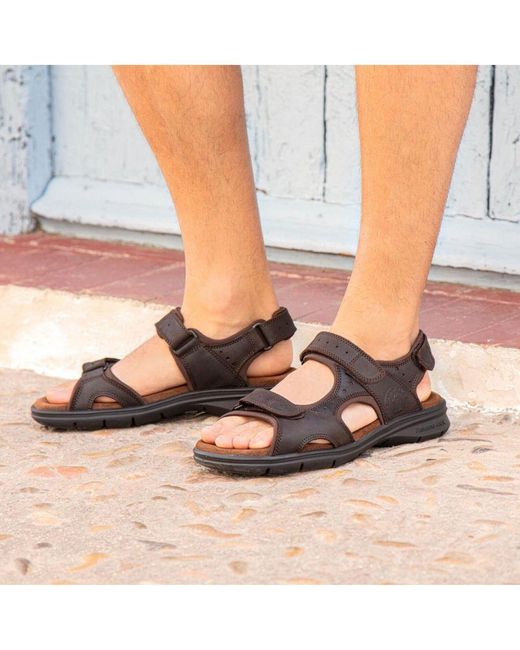 Panama Jack Black Salton Basics C1 Leather Sandals for men