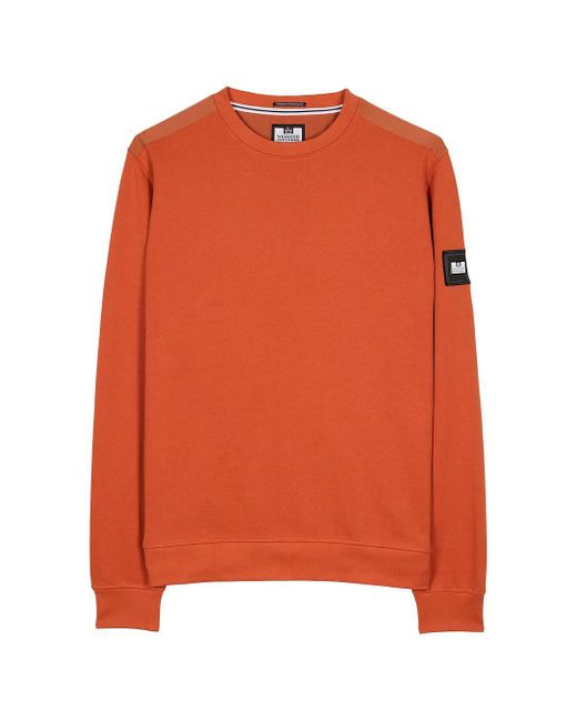 Weekend Offender Orange F-Bomb Sweater Cotton for men