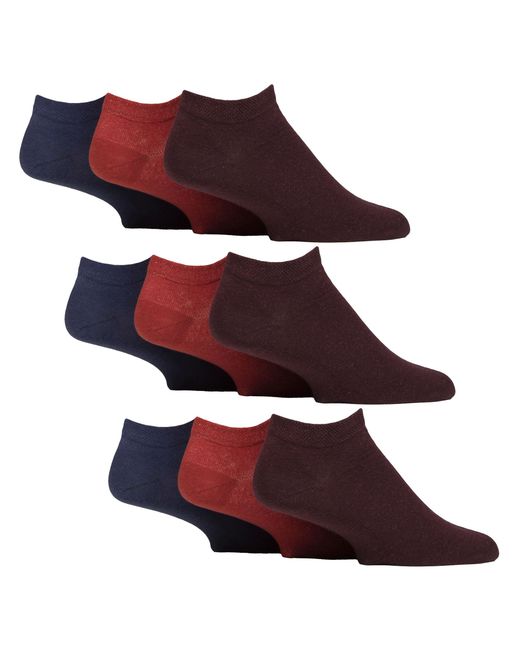 IOMI Red 9 Pack Diabetic Trainer Socks for men