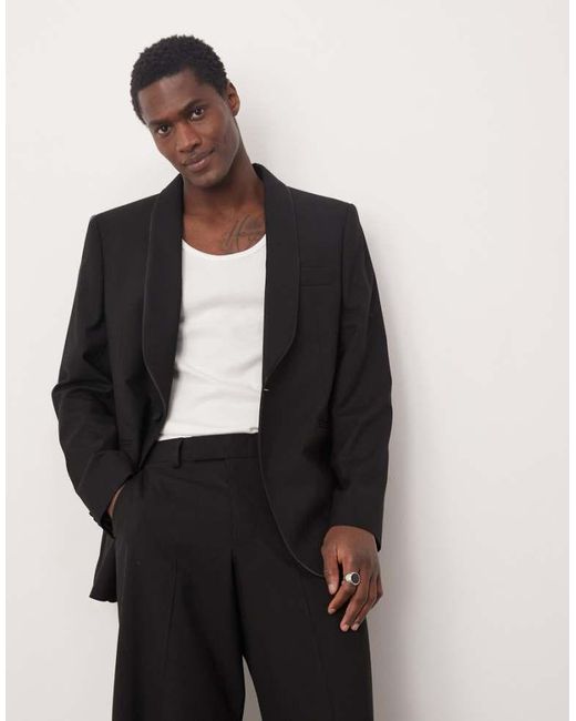 ASOS Black Slim Shawl Lapel Dinner Jacket for men