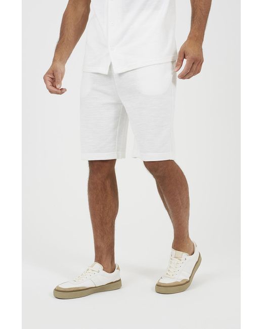 Brave Soul White Elasticated Waist Shorts for men