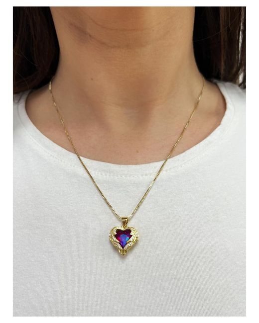 SVNX White Stone Heart Necklace