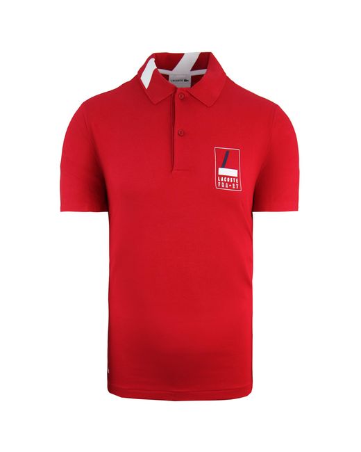 Lacoste Red Slim Fit Polo Shirt Cotton for men