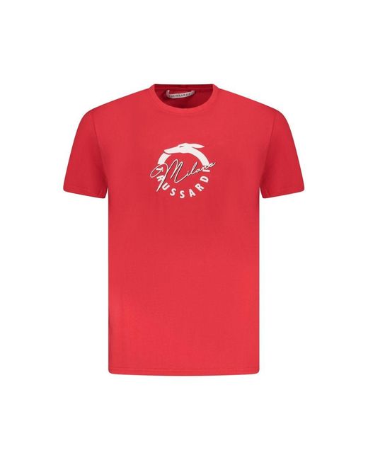 Trussardi Red Milano Logo Tee for men