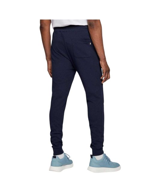 Boss Blue Javan Circle Logo Slim Tracksuit Bottoms (Dark) for men