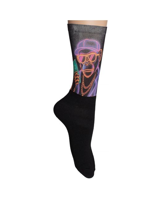 Jenes Socks Black Funny Printed Long For And