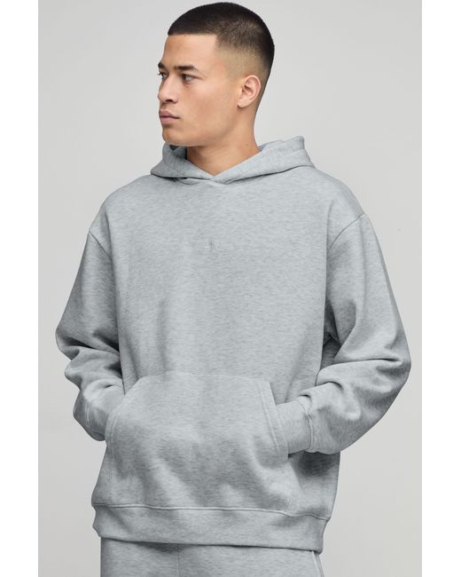 BoohooMAN Gray Basic Bm Signature Oversized Hoodie for men