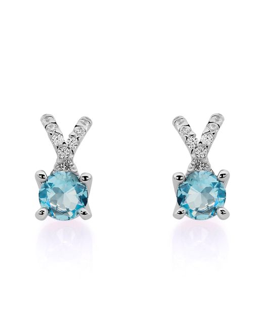 Orphelia Blue Ladies Embellished 'Maya' 925 Sterling Drop Earrings