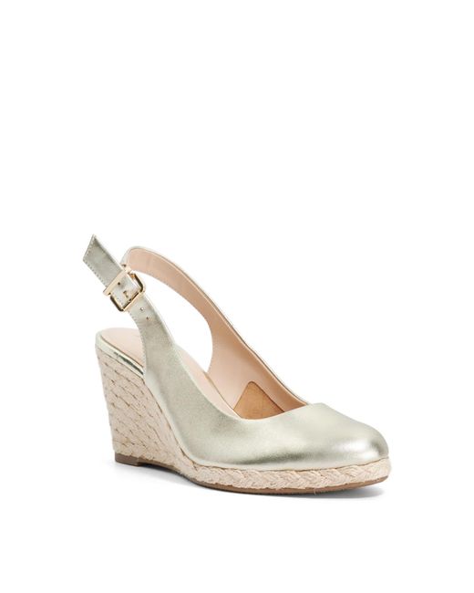 Dune White Capable Leather Jute Wedge Heel Sandals