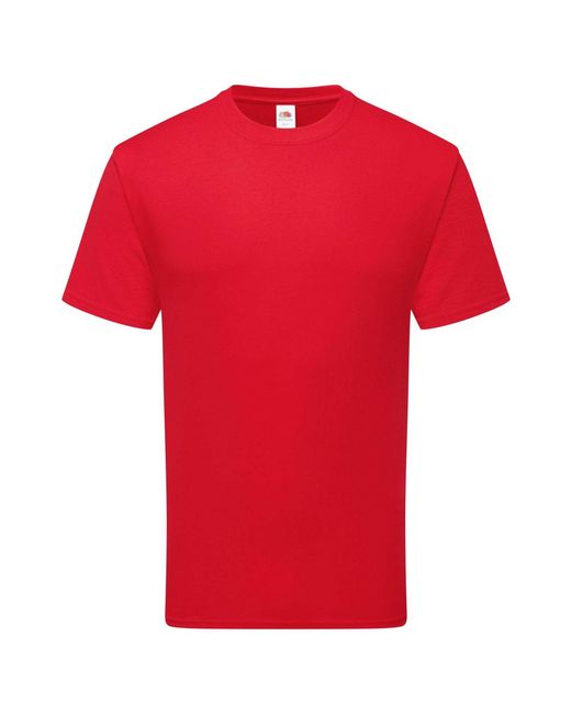 Fruit Of The Loom Red Adult Pure Cotton T-Shirt