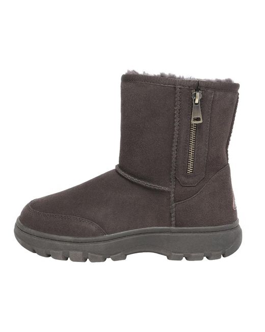 EVER AU Brown Starling Zipper Short Boots