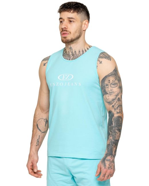 Enzo Herren Gym Weste in Blue für Herren