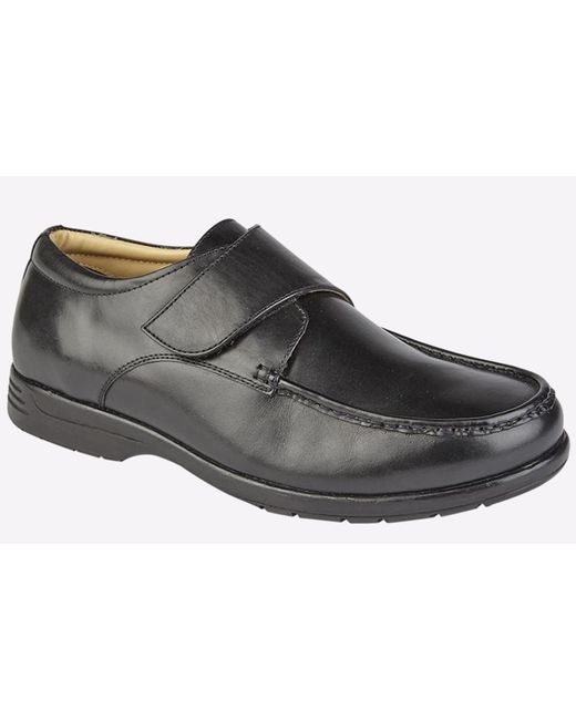 Roamer Black Holden Leather Shoes Wide Fit for men