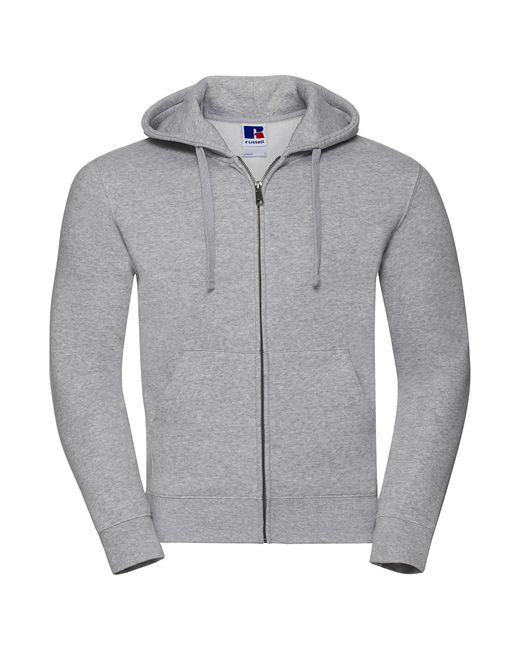 Russell Gray Authentic Full Zip Hoodie (Light Oxford) for men