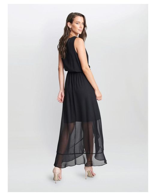 Gina Bacconi Black Imogen Sleevless Wrap Dress