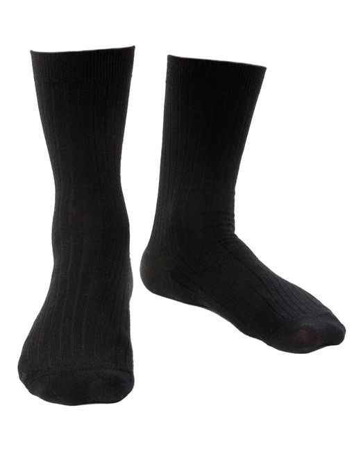 Steve Madden Black Merino Wool Socks With Loose Soft Top For Swollen Feet for men